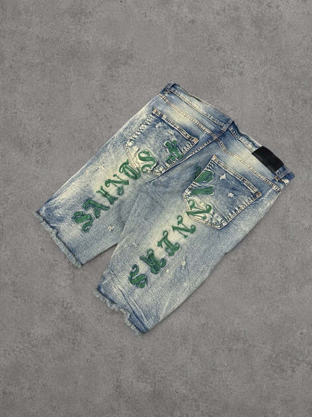 AHP Saints X Sinners Distressed Denim Shorts